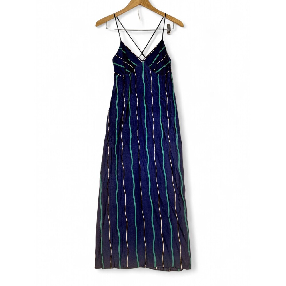 Madewell Striped Backless Maxi Dress Spaghetti Straps Size 2